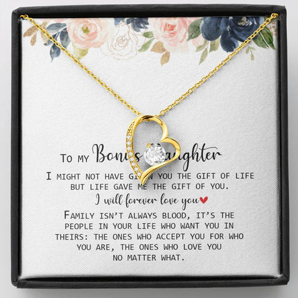 To My Bonus Daughter - Love You No Matter What - Forever Love Necklace SO168V - Charming Present
