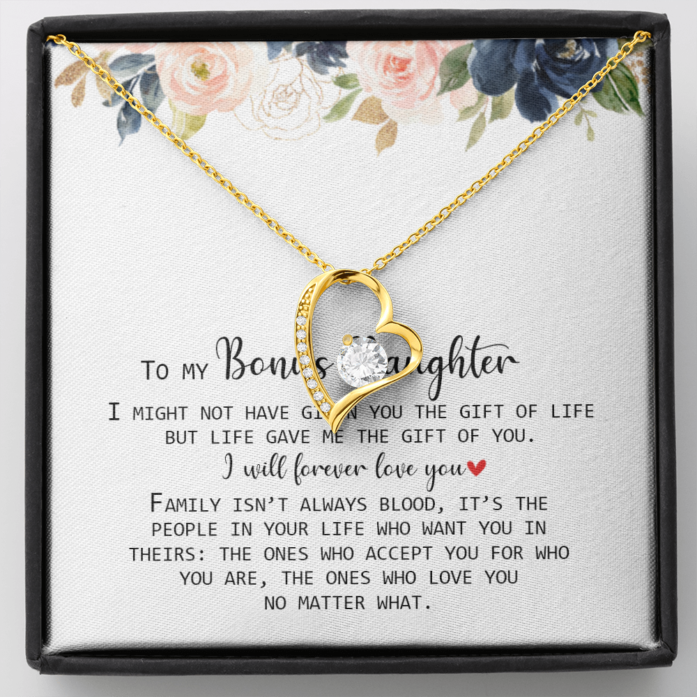 To My Bonus Daughter - Love You No Matter What - Forever Love Necklace SO168V