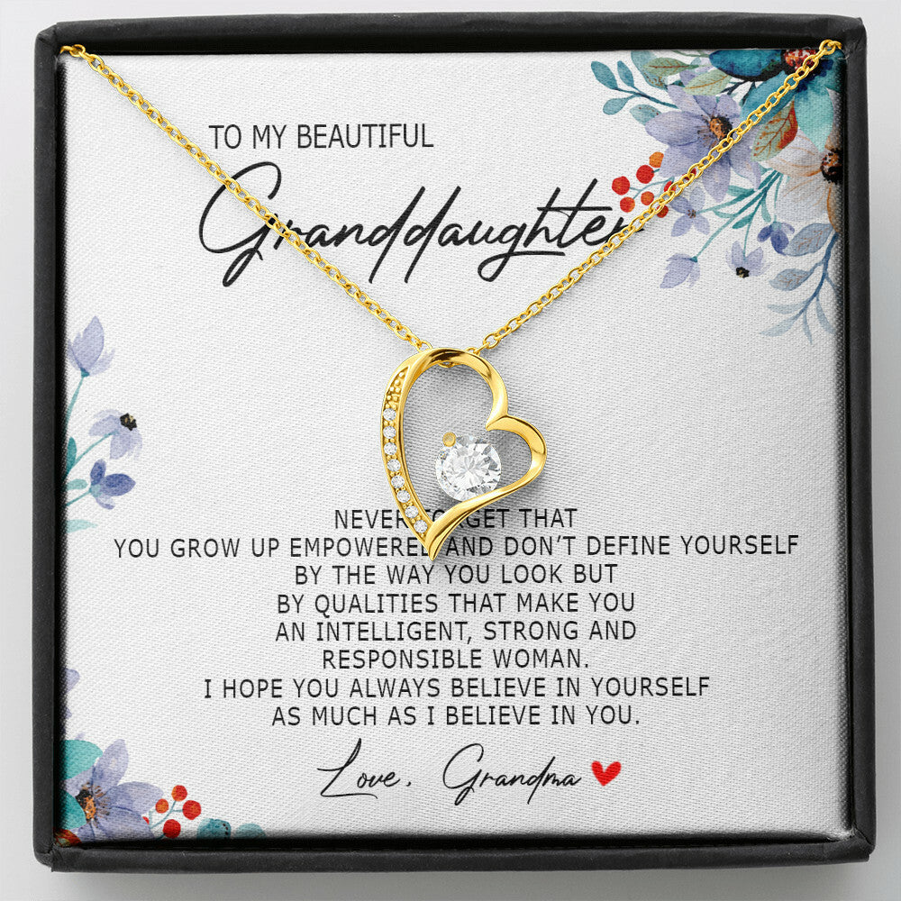 To My Beautiful Granddaughter - Always Believe In Yourself - Forever Love Necklace SO184Tv1