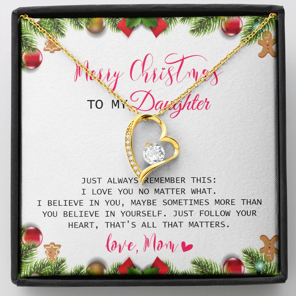 Daughter Mom - Merry Christmas - Forever Love Necklace