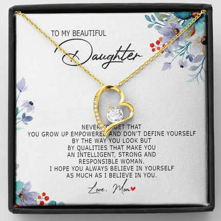 To My Beautiful Daughter - Always Believe In Yourself - Forever Love Necklace SO184T - Charming Present