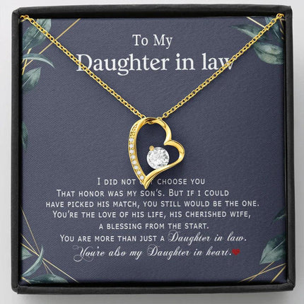 To My Daughter In Law - You Are Also My Daughter In Heart - Forever Love Necklace SO179V - Charming Present