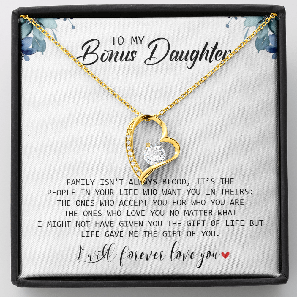 To My Bonus Daughter - I Will Forever Love You - Forever Love Necklace SO155T