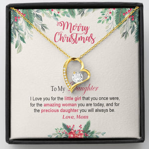 Daughter Mom - Merry Christmas - Forever Love Necklace