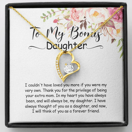 To My Bonus Daughter - You Are Always In My Heart - Forever Love Necklace SO164V - Charming Present