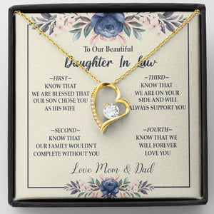 Daughter In Law - Mom And Dad - Forever Love Necklace