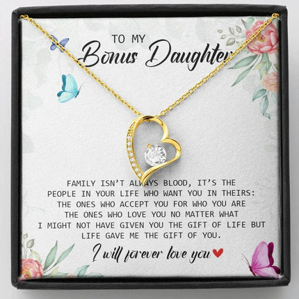 To My Bonus Daughter - I Will Forever Love You - Forever Love Necklace SO166V - Charming Present