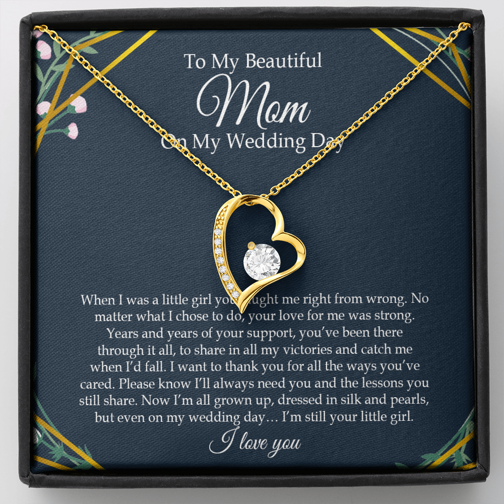 To My Beautiful Mom On My Wedding Day - Forever Love Necklace SO153V