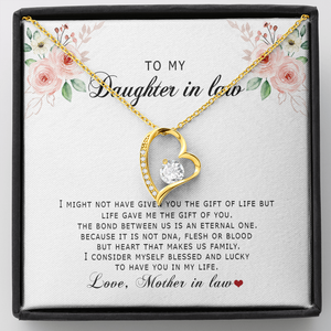 To My Daughter In Law - Blessed And Lucky - Forever Love Necklace SO177V