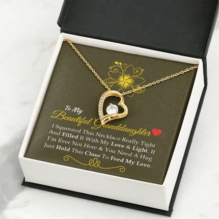 To My Beautiful Granddaughter - Feel My Love - Forever Love Necklace SO160V - Charming Present