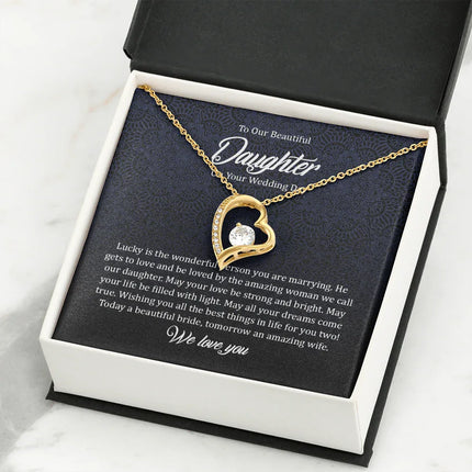 To Our Beautiful Daughter On Your Wedding Day - Necklace SO149T - Charming Present