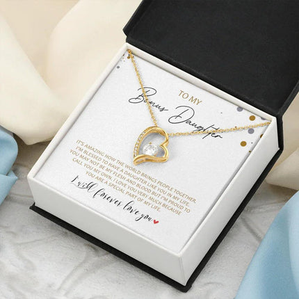 To My Bonus Daughter - Call You My Own - Forever Love Necklace SO163V - Charming Present