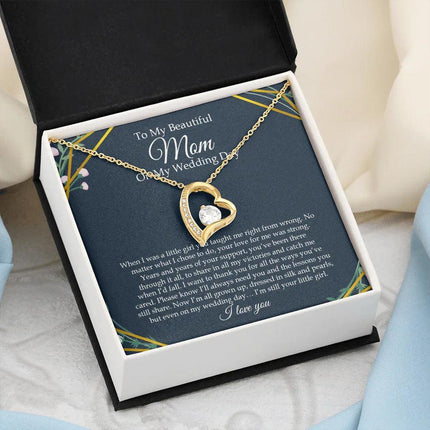 To My Beautiful Mom On My Wedding Day - Forever Love Necklace SO153V - Charming Present