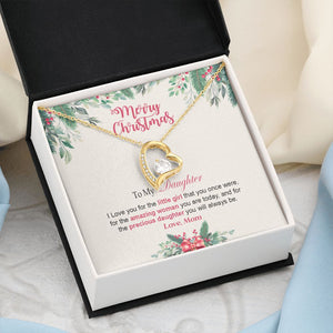 Daughter Mom - Merry Christmas - Forever Love Necklace