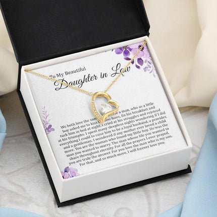 To My Beautiful Daughter In Law - I Will Forever Love You - Forever Love Necklace SO180T - Charming Present