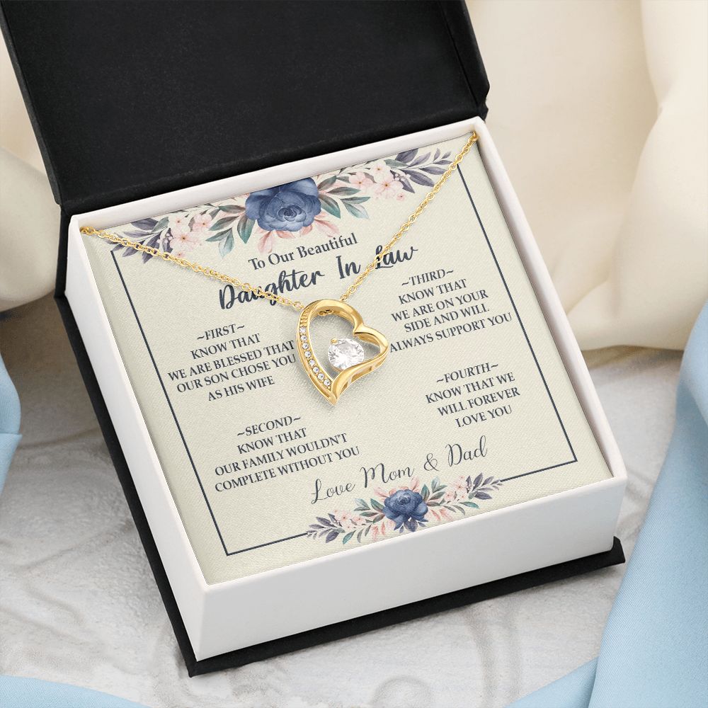Daughter In Law - Mom And Dad - Forever Love Necklace