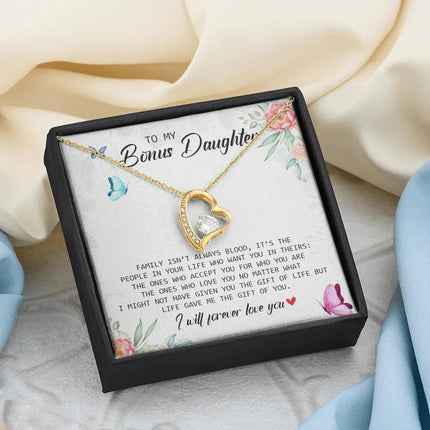 To My Bonus Daughter - I Will Forever Love You - Forever Love Necklace SO166V - Charming Present