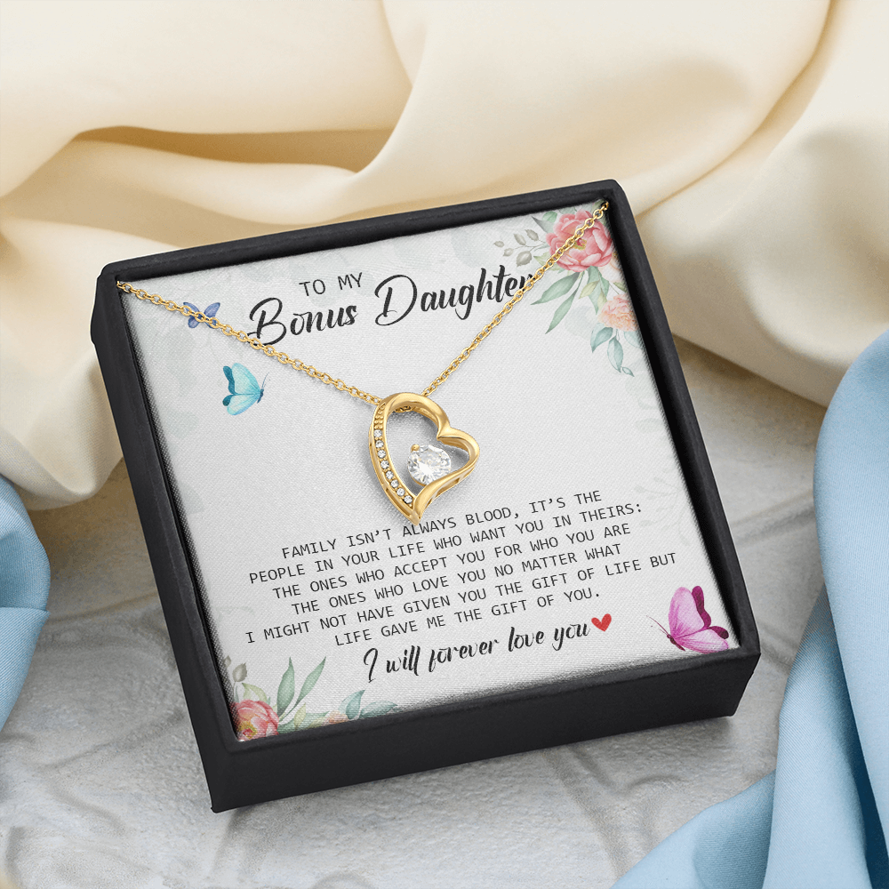 To My Bonus Daughter - I Will Forever Love You - Forever Love Necklace SO166V