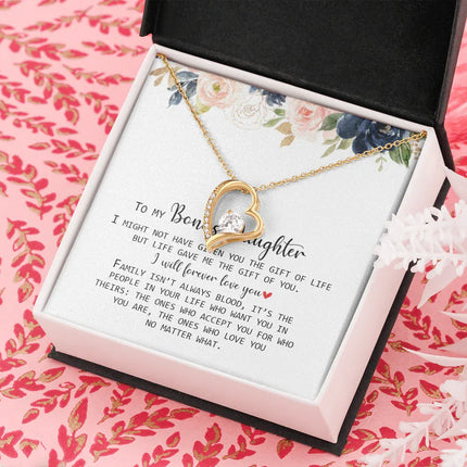 To My Bonus Daughter - Love You No Matter What - Forever Love Necklace SO168V - Charming Present
