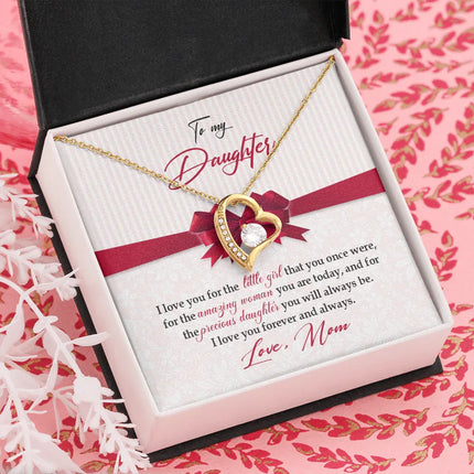 To My Daughter - I Love You For The Little Girl - Forever Love Necklace SO157V - Charming Present