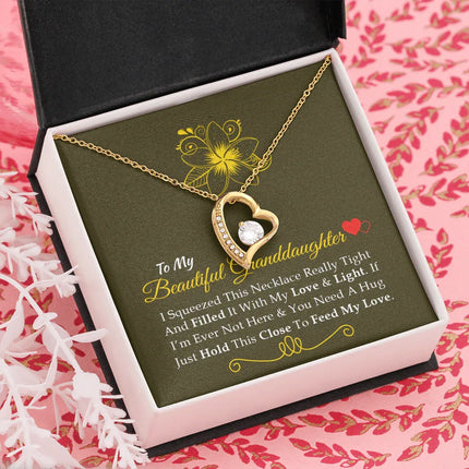 To My Beautiful Granddaughter - Feel My Love - Forever Love Necklace SO160V - Charming Present