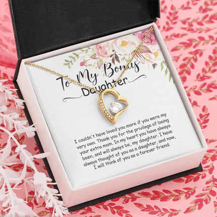 To My Bonus Daughter - You Are Always In My Heart - Forever Love Necklace SO164V - Charming Present
