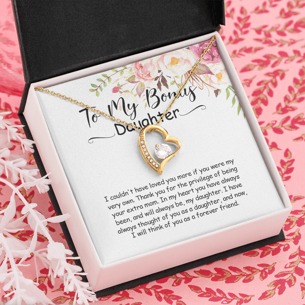 To My Bonus Daughter - You Are Always In My Heart - Forever Love Necklace SO164V