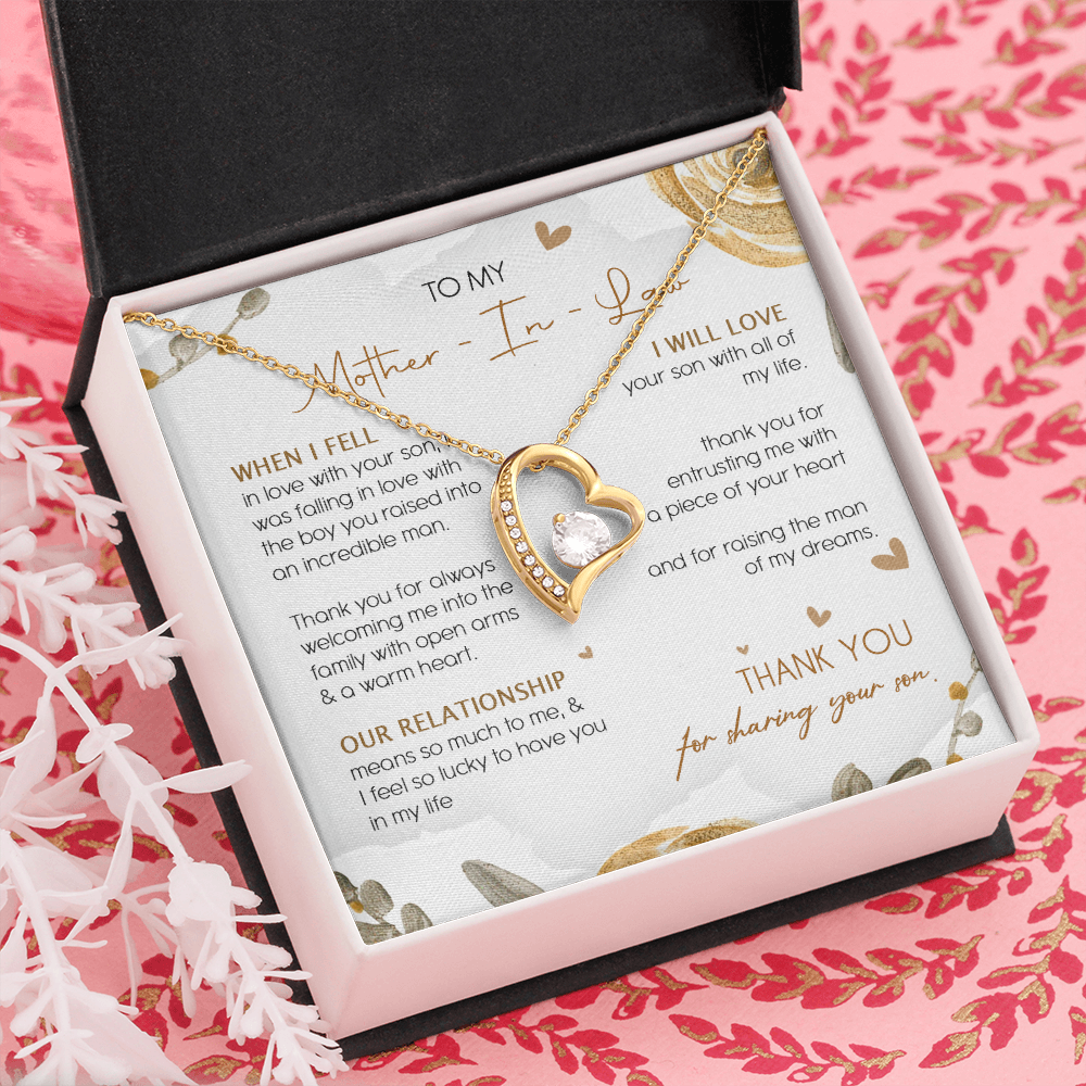 To My Mother In Law - Thank You For Sharing Your Son - Forever Love Necklace SO23TU