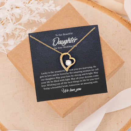 To Our Beautiful Daughter On Your Wedding Day - Necklace SO149T - Charming Present