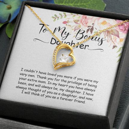 To My Bonus Daughter - You Are Always In My Heart - Forever Love Necklace SO164V - Charming Present