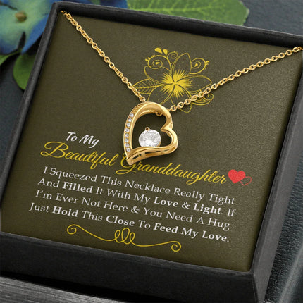 To My Beautiful Granddaughter - Feel My Love - Forever Love Necklace SO160V - Charming Present