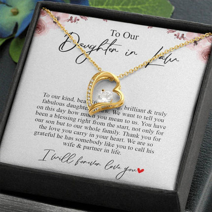 To Our Daughter In Law - Thank You For The Love - Forever Love Necklace SO169T - Charming Present