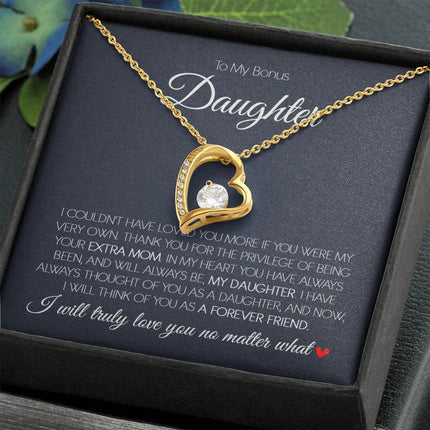 To My Bonus Daughter - Love You Forever - Forever Love Necklace SO171T - Charming Present