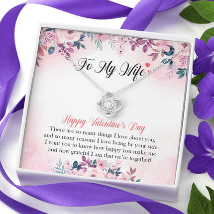 TO MY WIFE - HAPPY VALENTINE'S DAY - LOVE KNOT NECKLACE KT01 - Charming Present