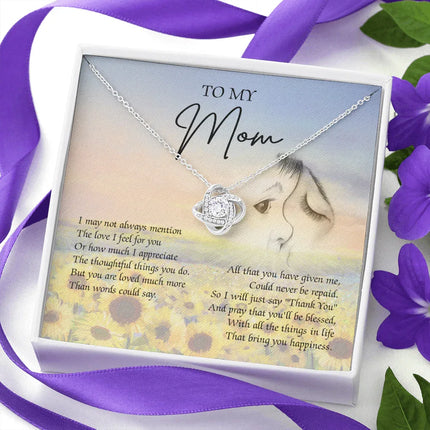 To My Mom I Will Just Say Thank You Necklace SO42 - Charming Present