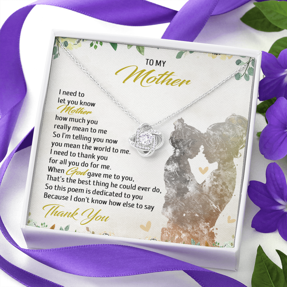 To My Mother - You Mean The World To Me - Necklace SO56T