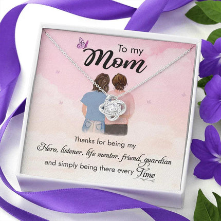 To My Mom Thanks For Being My Hero Necklace SO46 - Charming Present