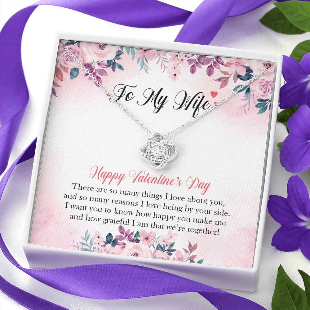 TO MY WIFE - HAPPY VALENTINE'S DAY - LOVE KNOT NECKLACE KT01