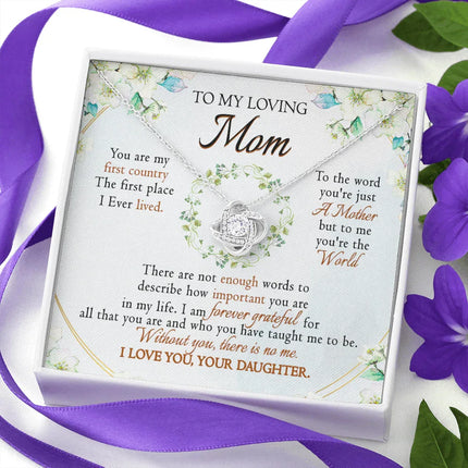 To My Loving Mom - You're The World To Me - Necklace SO52V - Charming Present