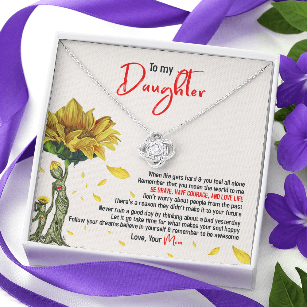 To My Sunflower Daughter - Believe In Yourself & Remember To Be Awesome - Necklace SO104T