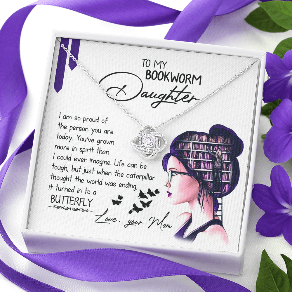 To My Bookworm Daughter - So Proud Of You - Necklace KT22