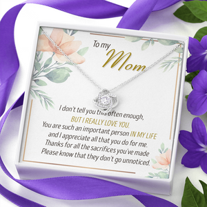 To My Mom Thanks For All The Sacrifices You've Made - Necklace SO27T