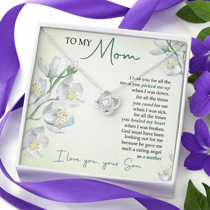 To My Mom - You're My Caring Angel - Necklace SO53V - Charming Present