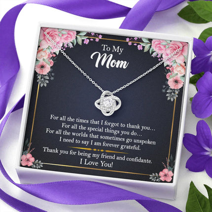 To My Mom - Thank You For Being My Friend and Confidante - Necklace SO105V - Charming Present