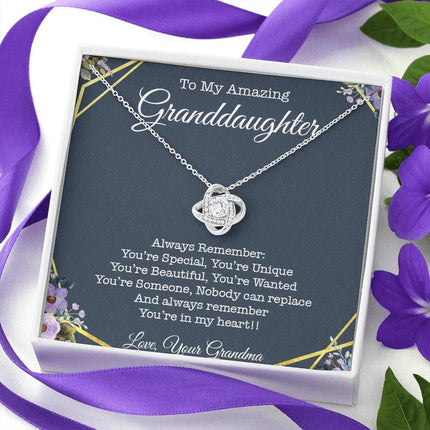 To My Granddaughter, You're In My Heart Necklace SO06v1 - Charming Present