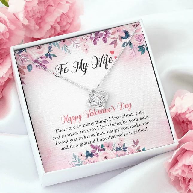TO MY WIFE - HAPPY VALENTINE'S DAY - LOVE KNOT NECKLACE KT01 - Charming Present