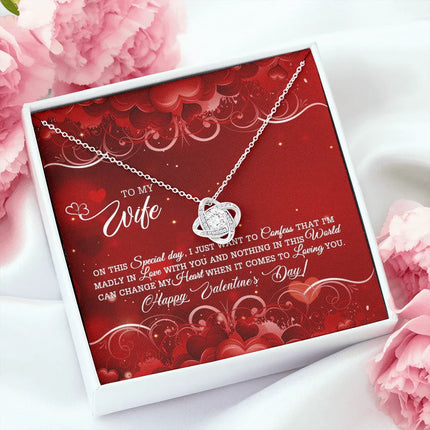 TO MY WIFE - HAPPY VALENTINE'S DAY - LOVE KNOT NECKLACE KT04 - Charming Present