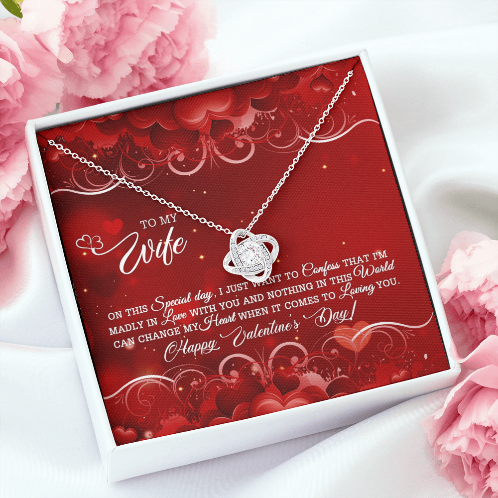 TO MY WIFE - HAPPY VALENTINE&#39;S DAY - LOVE KNOT NECKLACE KT04