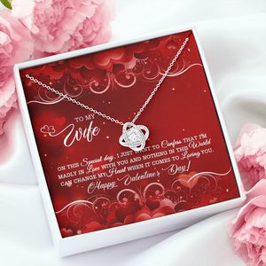 TO MY WIFE - HAPPY VALENTINE'S DAY - LOVE KNOT NECKLACE KT04