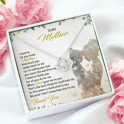 To My Mother - You Mean The World To Me - Necklace SO56T - Charming Present